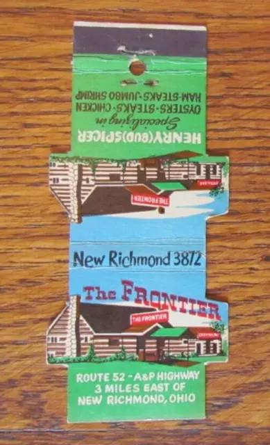 Contour Matchbook Cover: Frontier Restaurant New Richmond, Ohio Matchcover -C6