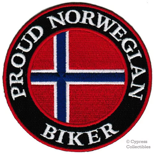 PROUD NORWEGIAN BIKER PATCH NORWAY FLAG embroidered iron-on OSLO SOUVENIR new