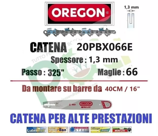 CATENA MOTOSEGA OREGON 20BPX066E PASSO .325  SPESSORE 1,3mm 66 MAGLIE