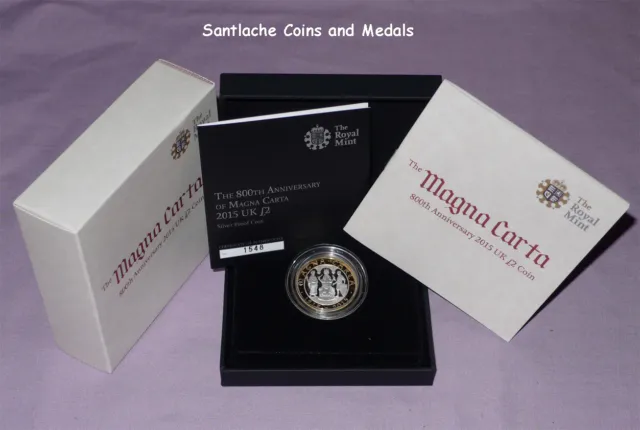 2015 ROYAL MINT SILVER PROOF £2 COIN - Magna Carta Anniversary - LOW ISSUE