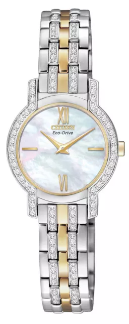 New* Citizen Eco-Drive Ex1244-51D Ladies’ Silhouette Crystal Watch