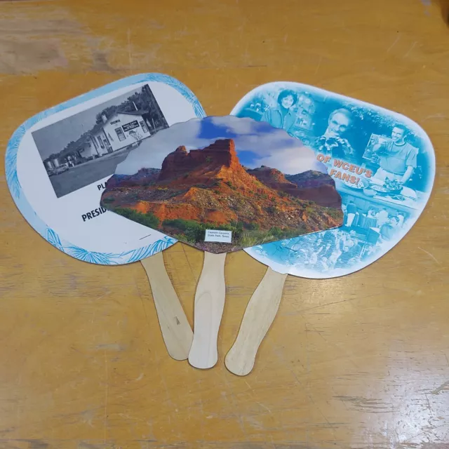 Lot Of 3 Old Vintage President Carter + Advertising Hand Fans Collectible Decor