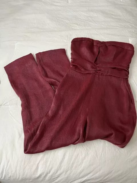 NWT House of Harlow 1960 x Revolve Burgundy Strapless Jumpsuit