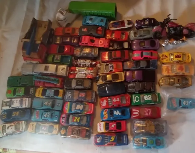 Diecast Cars Lot Of 55 1:64 Loose Nascar,Hot Wheels, Matchbox