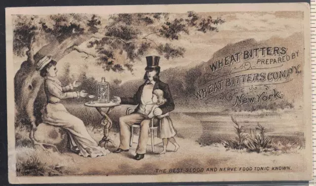 WHEAT BITTERS Blood & Nerve Food Victorian Trade Card, 1880s Quack Medicine