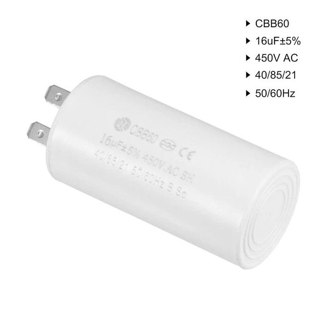 Run Capacitor Uxcell CBB60 14uF 450V AC - Double Insert 70x35mm Cylinder For Air Compressor & Water Pump Motors Water Pump Motor Capacitor