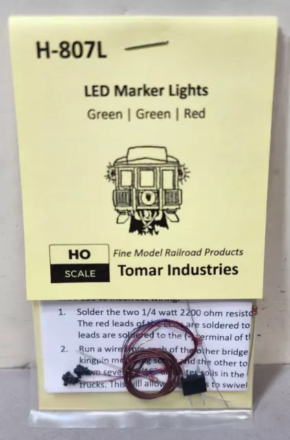 Tomar Industries HO H-807L (LED) R-G-G Lens Adlake Marker Lights Brass Casting