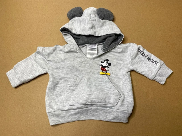 Disney Baby Infant Boy Mickey Mouse Hooded Sweatshirt Hoodie With Ears SZ 3/6