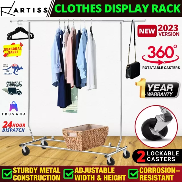 Commercial Clothing Garment Rack Retail Shop Portable Display Coat Clothes Stand