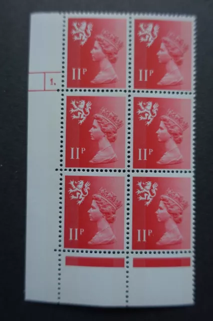 Regional England 11p Machin MNH Cylinder Block (1 Dot)