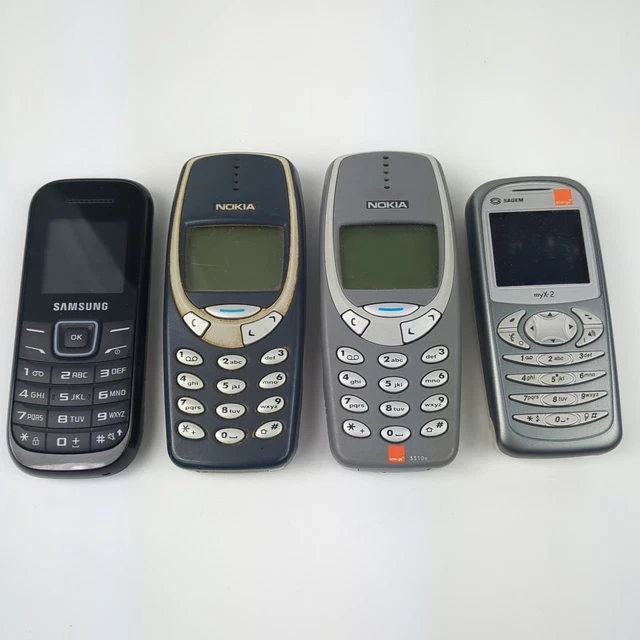 JOB LOT BUNDLE x4 Mobile Phones Untested Nokia Sagem 3310 MyX-2 Samsung  £12.99 - PicClick UK