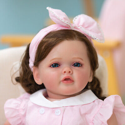 Bambola reborn realistica 24 pollici corpo in tessuto morbido giocattolo bambini regalo di compleanno