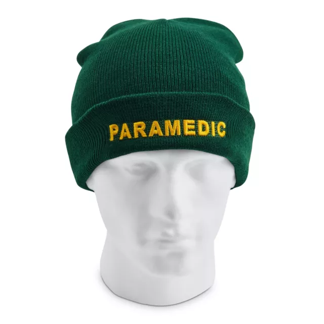AMBULANCE Paramedic Beanie Woolly Hat (GREEN) for Paramedic St John Medic EMT