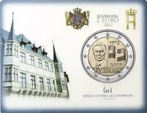 1x 2euro commémo. Luxembourg 2022 - Drapeau (neuve) sous coincard