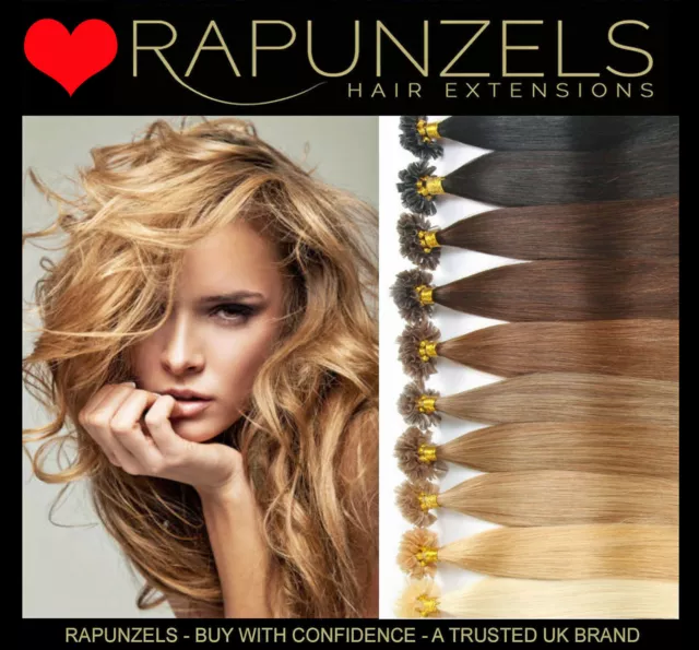 18" PRE BONDED keratin U TIP hair extensions 1g or 0.5g 7A grade RAPUNZELS SALON