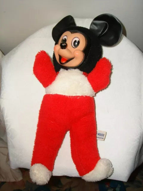 VINTAGE SWEDLIN GUND Walt Disney MICKEY MOUSE Plush Rubber Face 14" Tall Japan £46.87 - PicClick UK