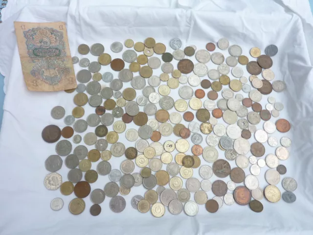 224 Konvolut Münzen Geld verschiedene Währungen Länder ca. 1,2 kg Zahlungsmittel