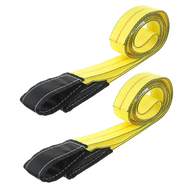 2 Pcs Crane Straps Lift All Straps Sling Heavy Duty Tow Strap Double Buckle