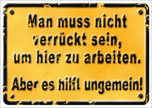 POSTKARTE SPRÜCHE & Humor "Man muss nicht verrückt sein, um hier zu