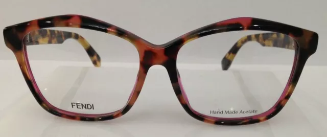 Fendi FF 0093/F Pink Havana D4Y Plastic Eyeglasses Frame 54-15-140 Italy New RX