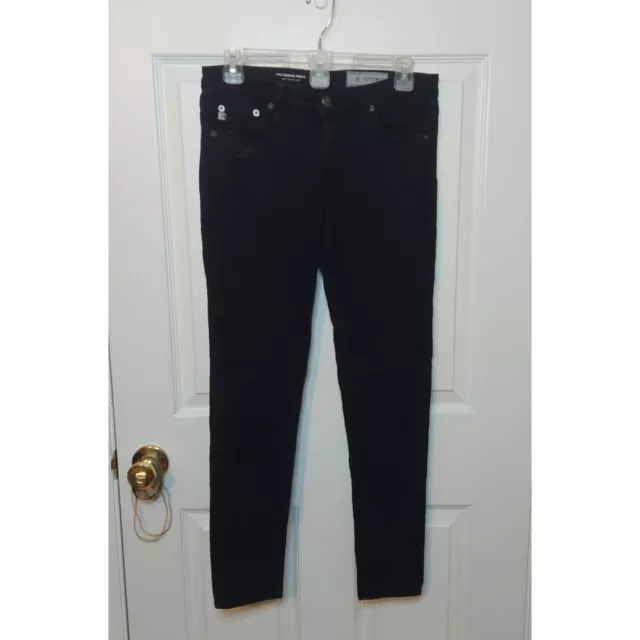 AG Adriano Goldschmied The Legging Ankle Skinny Distressed Black Jeans Size 28 R