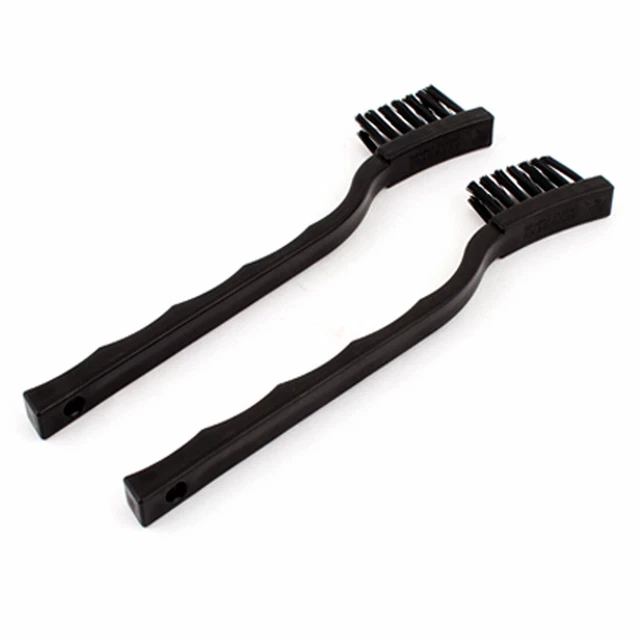 2pcs 30mm x 17mm Black Plastic Toothbrush Shaped ESD Anti Static Brush