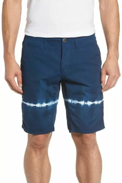 New $95 Original Paperbacks Men's Napa Tie Dye Stripe Chino Navy Shorts Size 30