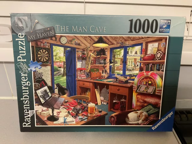 Ravensburger My Haven No 2 The Man Cave  1000 piece jigsaw puzzle Complete
