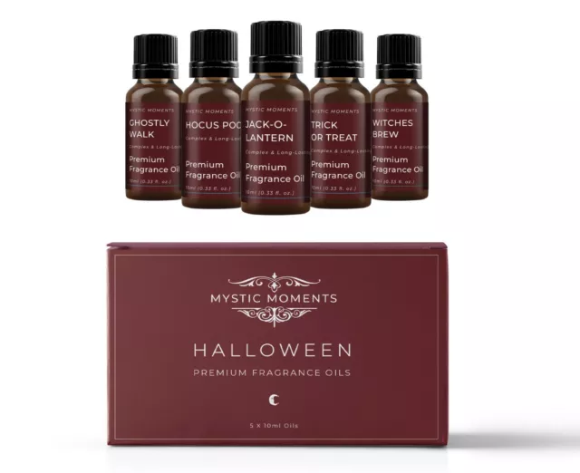 Mystic Moments Halloween Aceite Perfumado Regalo Paquete de Iniciación 5 X 10ml