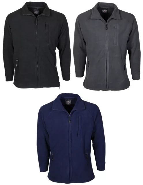 Men's KAM Fleece Jacket Full Zip Up Sweatshirt Warm Coverups Heavy Duty Coats