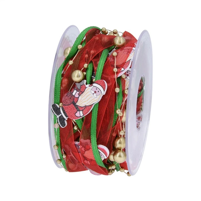Cinta de Navidad Regalo Envoltura Cinta Fiesta Plástico Rojo Seda Satén Regalo Envoltura