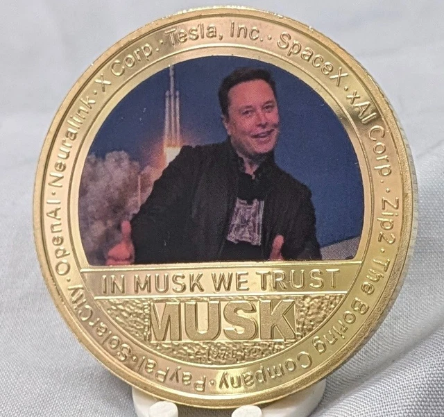 ELON MUSK GOLD Coin Trump Business Man Space Exploration Sci Fi U ...