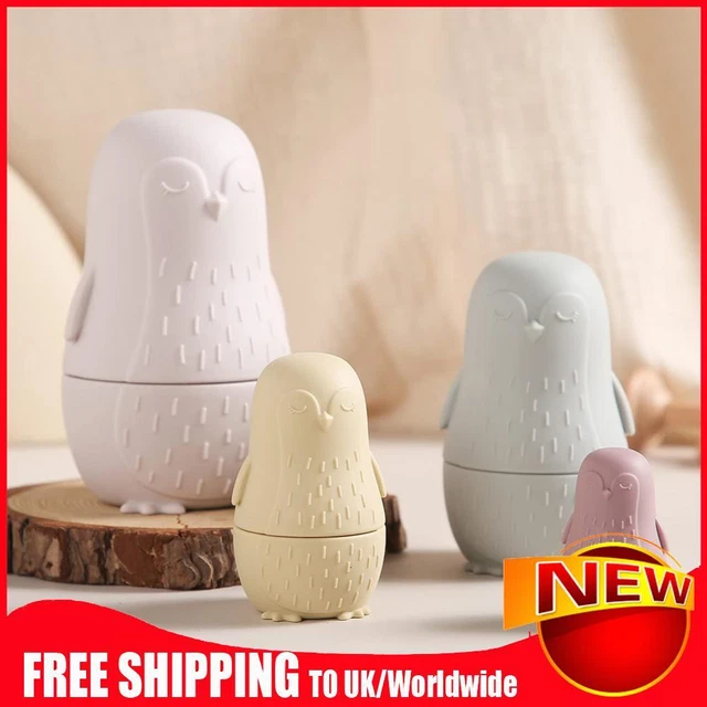 Color Size Matching Toys Gifts Montessori Toy for Boys Girls(Beige Penguin)