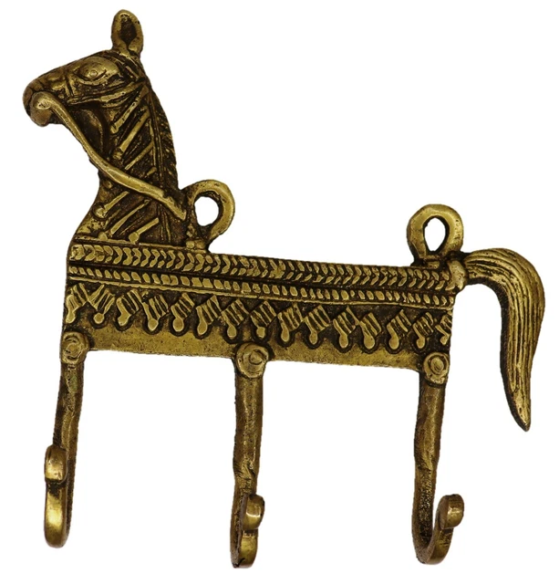 Horse Shape Vintage Antique Style Handmade Brass Cloth Key Towel Wall Hanger M3