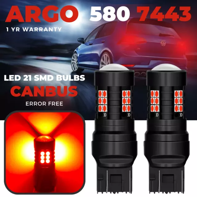580 T20 7443 Led Brake Light Bulbs Canbus W21/5w Wedge Car Stop Tail Light Bulbs