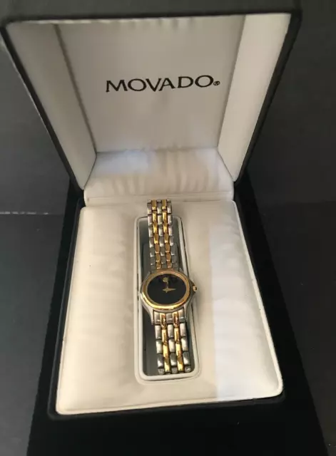 Womens Movado Two Tone Museum Watch Vintage  with new Battery