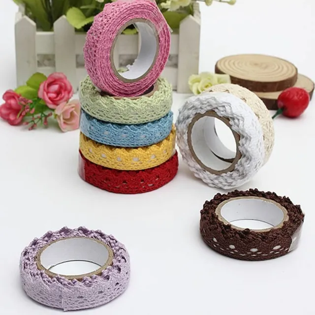 Roll DIY Washi Cotton Lace Decorative Sticky Paper Masking Tape Self Adhesive US