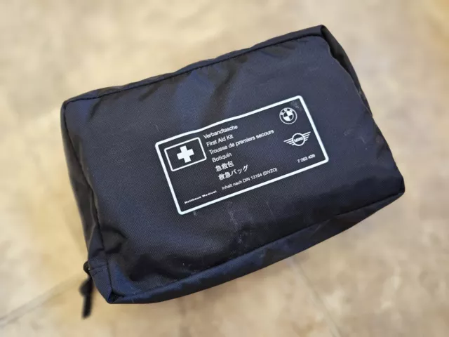 BMW Genuine Emergency First Aid Travel Kit Pouch Bag Black 71107263439 Exp 2028