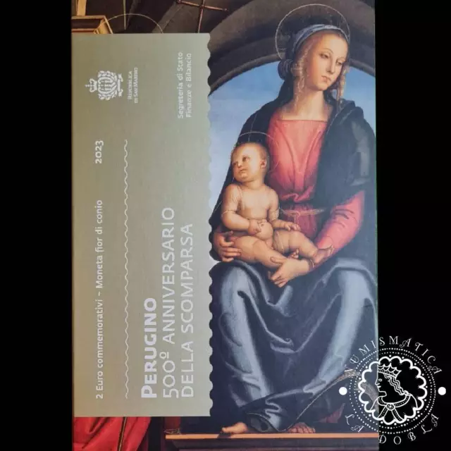 2023 - Cartera 2 EUROS FDC - 500 An Muerte de PERUGINO - SAN MARINO