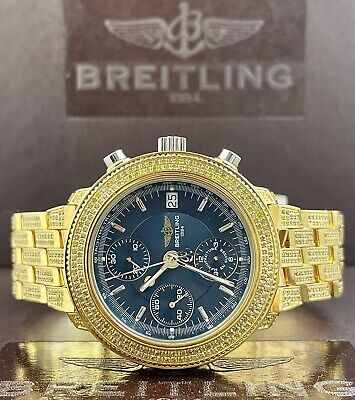 Orologio Breitling Astromat Cronografo Da Uomo Acciaio 40mm Ghiaccio 8ct Diamante Giallo A20405