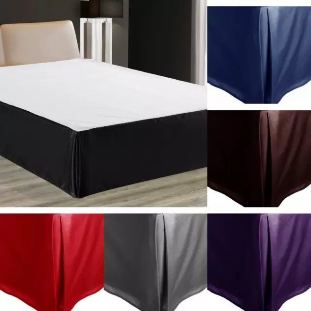 1Pc Satin Bed Skirt Solid Taylored Bedding Dressing  Platform 14" Inch Drop