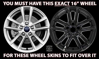 4 BLACK 15-18 Ford Focus SE 16" Wheel Covers Rim Skins Hub Caps fit Alloy Wheels 2