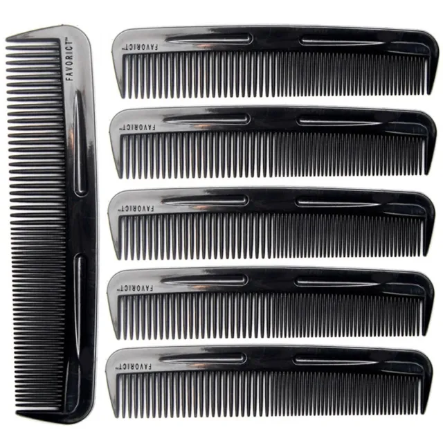 Pocket Hair Comb (6 Pack) 5" Beard & Mustache Combs for Men's Hair Barber Comb