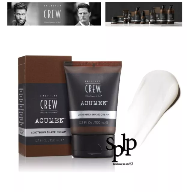 AMERICAN CREW Acumen Crème hydratante de rasage apaisante 100 ml Men Neuf