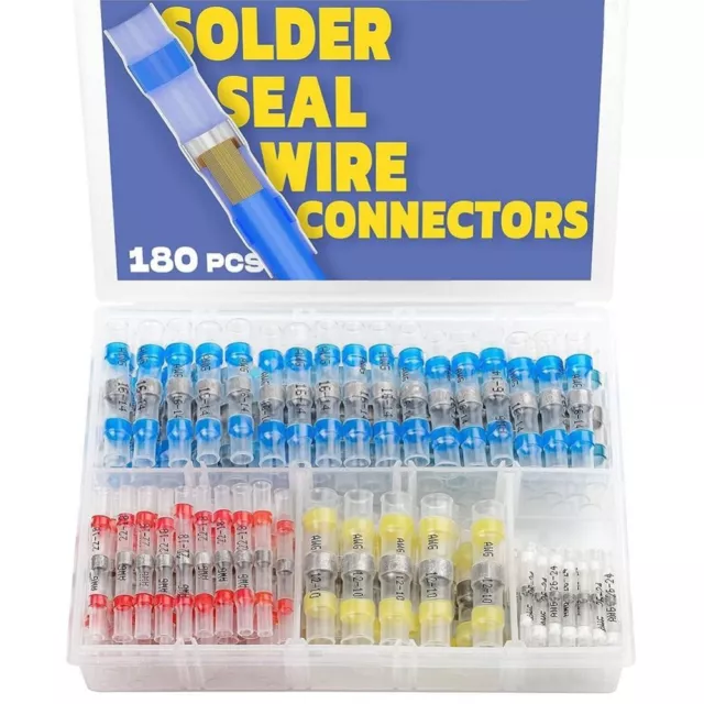 180Pcs Waterproof Solder Seal Wire Connectors Solder Sleeve  Automotive