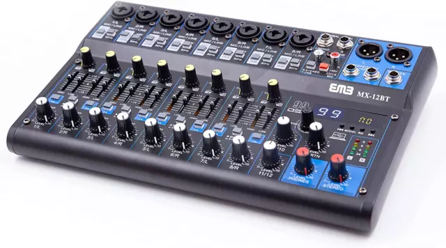 MX12BT 99 DSP 12-Channel Audio Mixer Mixing Console MP3 Sound Desk with Bluetoot