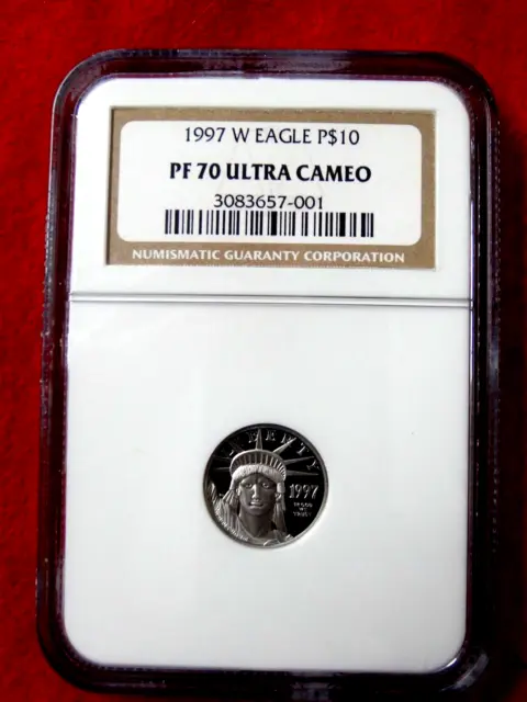 1997 W $10 Platinum  Eagle Pf70 Ultra Cameo   Item #001