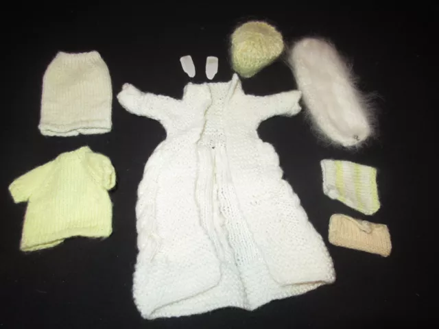 Vintage Barbie Doll Hand Crochet Knit Outfit Lot Sweater (BA20)