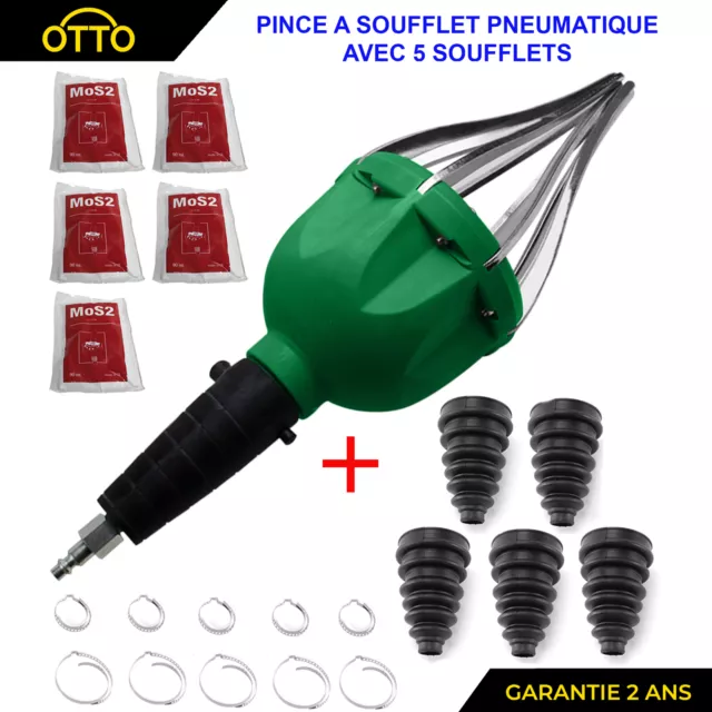 OUTIL PNEUMATIQUE PINCE DE MONTAGE pour SOUFFLET DE CARDAN + 5 SOUFFLETS