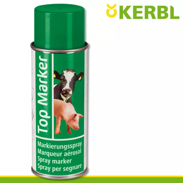 Kerbl 500ml Bétail Haut Marker Vert de Pâturage Stable Marquage Animaux Mouton